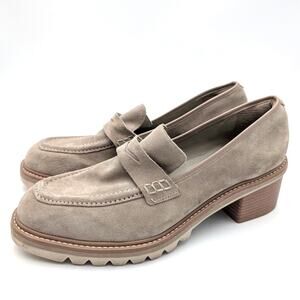 Bernardo Selma Leather Loafer Pump Round Toe Women's Beige Size US11 EU41.5